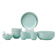 Набор керамической посуды Xiaomi Bu Dong New Chinese Celadon Gold-Edged Tableware Set 11 приборов