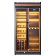 Винный шкаф с постоянной температурой и воздушным охлаждением Vinocave Wine Cabinet With Constant Temperature Walnut/Black (JC-600A)
