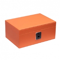 Электронный сейф для ювелирных украшений Xiaomi CRMCR Jewelry Storage Box Made Of Kaling Leather Big Size Orange (BGX-X1-2024A)