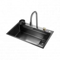 Многофункциональная кухонная мойка Xiaomi Mensarjor Raindance Waterfall Double Ladder Nano Sink 680х450 cm (TS6845B-A1NH) (с выдвижным смесителем)