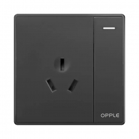 Розетка с выключателем Xiaomi OPPLE Wall Switch Socket K05 Black One Single + 16A Three Holes
