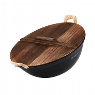 Чугунная сковорода-вок Huo Hou Cast Iron Wok 32cm Black