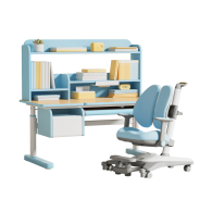 Набор детской мебели стол 1.2 m и стул Xiaomi Igrow Solid Wood Core Liftable Study Desk and Chair Set Blue (Changjie 8pro + 9pro)