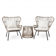 Набор 2 стула и стол-подставка из ротанга Xiaomi MWH Lennon Rattan Chair 3 Piece Set Combination Brown