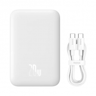 Внешний аккумулятор с поддержкой беспроводной зарядки Baseus Magnetic Wireless Charging Power Bank 10000 mAh 20W White (PPCXM10)