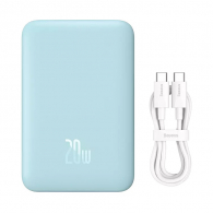 Внешний аккумулятор с поддержкой беспроводной зарядки Baseus Magnetic Wireless Charging Power Bank 10000 mAh 20W Blue (PPCXM10)