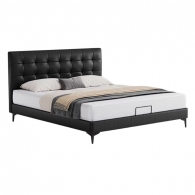 Двуспальная кровать Xiaomi Linsy Leather Bed Style Italian Minimalist 1.8 m Black (PC067-C) (без матраса)