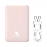 Внешний аккумулятор с поддержкой беспроводной зарядки Baseus Magnetic Wireless Charging Power Bank 20000 mAh 20W Pink (PPCXM20)