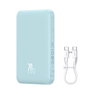 Внешний аккумулятор с поддержкой беспроводной зарядки Baseus Magnetic Wireless Charging Power Bank 5000 mAh 20W Blue (PPCXM05)