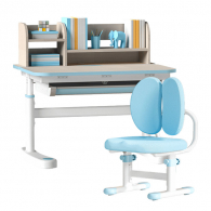 Набор детской мебели стол 0.8 м и стул Xiaomi Igrow A Set Of Children's Furniture A Lifting Educational Table And Chair Macaron Blue
