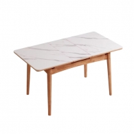 Стол обеденный раздвижной со столешницей из керамогранита Xiaomi Linsy Extendable Dining Table 0.9 - 1.2 m Wood/White (PK4R-A)