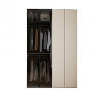 Комплект шкафов с антресолями Xiaomi Linsy Set Of Two-Door Cabinets With A Mezzanine Warm Coffee 1580 mm Wood Grain/Gray (TV1D-A+TV2D-A)