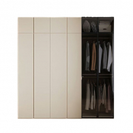 Комплект шкафов Xiaomi Linsy Set Of Two-Door And Four-Door Cabinets With A Mezzanine Warm Coffee 2370 mm Wood Grain/Gray (TV2D-A+TV4D-A)