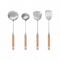 Набор кухонных принадлежностей Stainless Steel With Beech Handle 4 pieces