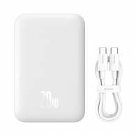 Внешний аккумулятор с поддержкой беспроводной зарядки Baseus Magnetic Wireless Charging Power Bank 20000 mAh 20W White (PPCXM20)