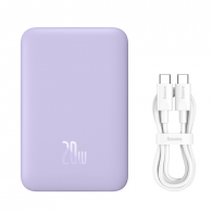 Внешний аккумулятор с поддержкой беспроводной зарядки Baseus Magnetic Wireless Charging Power Bank 10000 mAh 20W Purple (PPCXM10)