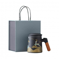 Фарфоровая чашка для чая с керамическим фильтром Zesee Selected Ceramic Tea Cup Black Applications