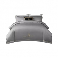 Постельное белье из хлопка Xiaomi Careseen Cotton Four-piece Suit Embroidery Model 1.8m Gray + Light Coffee