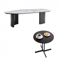 Комплект приставной столик и журнальный столик 120 см Xiaomi Linsy Luxury High-Quality Glass Table Starry Sky Black And Luxury High-End Super Spar Coffee Table White (RS6L-A+RS1L-A)
