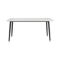 Обеденный стол со столешницей из керамогранита Linsy Light Luxury Rockboard White&Black 1.4 m (JI1R-A)