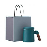 Фарфоровая чашка для чая с керамическим фильтром Zesee Selected Ceramic Tea Cup Daisy Green