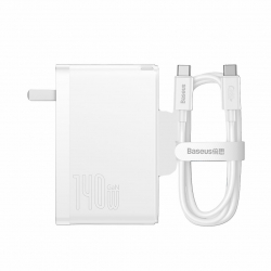 Сетевое зарядное устройство Baseus GaN5 Pro Quick Charger 2C+U 140W CH White (CCGAN140CC)