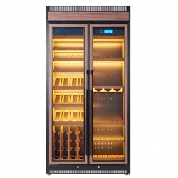 Винный шкаф с постоянной температурой и воздушным охлаждением Vinocave Wine Cabinet With Constant Temperature Walnut/Black (JC-600A)