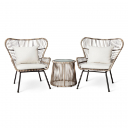 Набор 2 стула и стол-подставка из ротанга Xiaomi MWH Lennon Rattan Chair 3 Piece Set Combination Brown