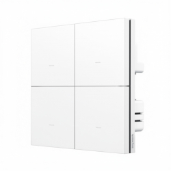 Умный выключатель четырехклавишный с нулевой линией Xiaomi Linptech Smart Switch Zero Fire PLC Version White (QH1DP-W4)