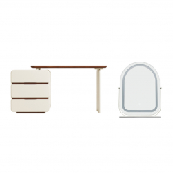 Туалетный столик с 3 ящиками и зеркалом Xiaomi Linsy Dressing Table With Three Drawers And Mirror Walnut/White (YF1C-B+O05-A)