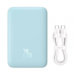 Внешний аккумулятор с поддержкой беспроводной зарядки Baseus Magnetic Wireless Charging Power Bank 20000 mAh 20W Blue (PPCXM20)