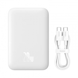 Внешний аккумулятор с поддержкой беспроводной зарядки Baseus Magnetic Wireless Charging Power Bank 20000 mAh 20W White (PPCXM20)