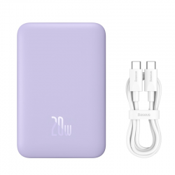 Внешний аккумулятор с поддержкой беспроводной зарядки Baseus Magnetic Wireless Charging Power Bank 10000 mAh 20W Purple (PPCXM10)