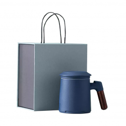 Фарфоровая чашка для чая с керамическим фильтром Zesee Selected Ceramic Tea Cup Dark Blue