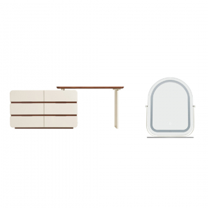 Туалетный столик с 6 ящиками и зеркалом Xiaomi Linsy Dressing Table With Six Drawers And Mirror Walnut/White (YF1C-B+O05-A)