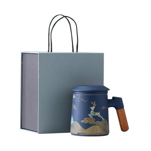 Фарфоровая чашка для чая с керамическим фильтром Zesee Selected Ceramic Tea Cup Blue Applications